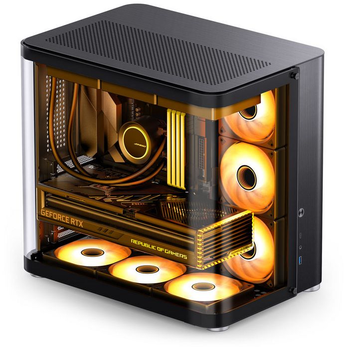 Jonsbo TK-2 2.0 Midi-Tower, Tempered Glass - black TK-2 BLACK