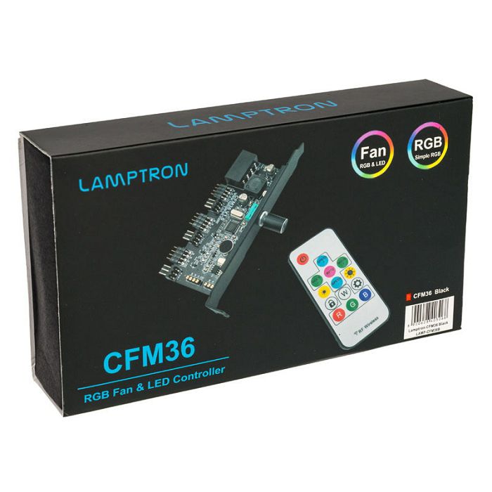 Lamptron CFM36 Lüfter- und RGB-LED-Controller für PCI-Slot - black LAMP-CFM36B