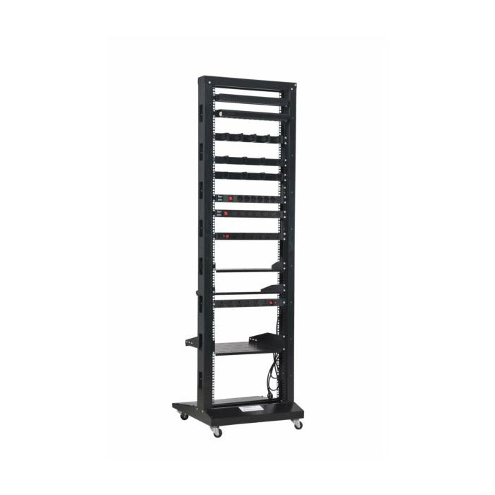 NaviaTec 19" 2 Post Open Frame Rack, 29U Black