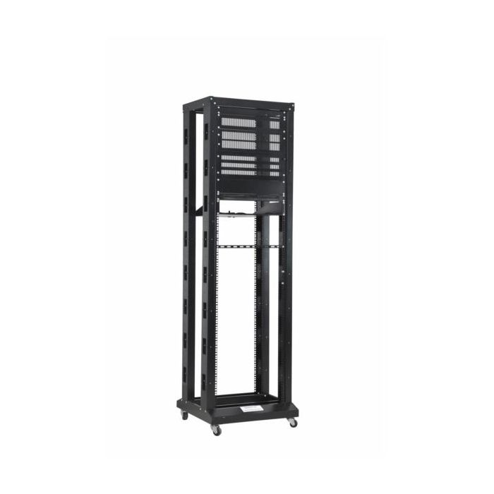 NaviaTec 19" 4 Post Open Frame Rack, 42U Black