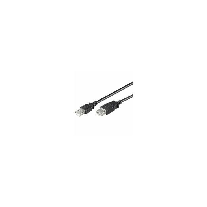 NaviaTec USB 2.0 A muški na A ženski kabel, 2m, crni