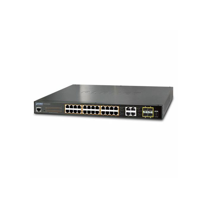 Planet 24-Port RJ45 GbE HP PoE 4x 1G TP SFP Mngd Switch (220W)