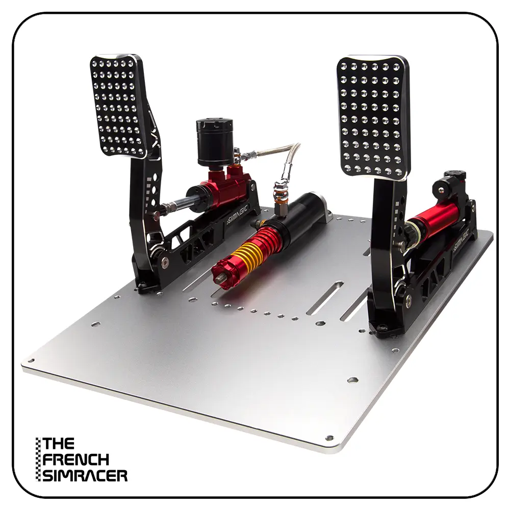 Simagic P2000 Hydraulic 2-Pedal Set, 100KG Loadcell - Crimson Edition-P2000-S100RF