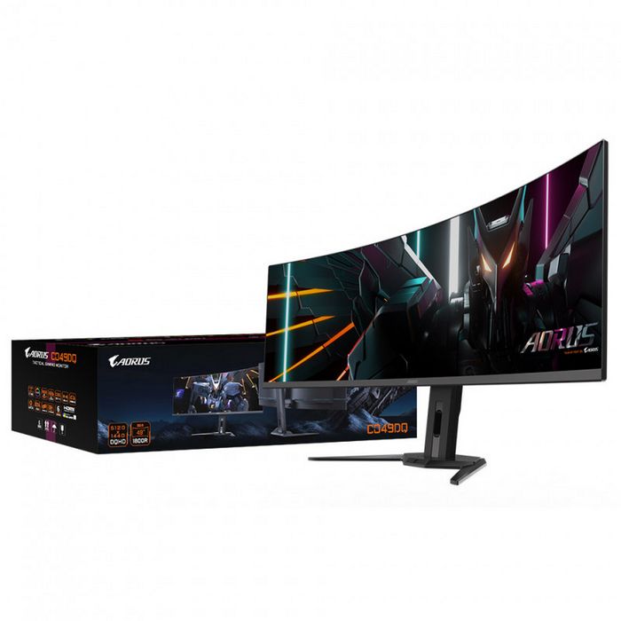 GIGABYTE Aorus CO49DQ, 124,5 cm (49") Curved, 144Hz, FreeSync Premium Pro, OLED - DP, 2xHDMI-AORUS CO49DQ