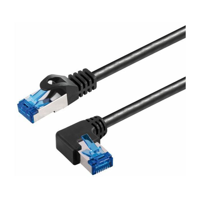 Transmedia Cat6A SFTP Patch Cable, RJ45 plug angled left, 2m