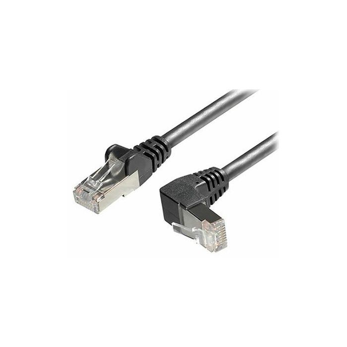 Transmedia Cat6A SFTP Patch Cable, RJ45 plug angled up, 2m