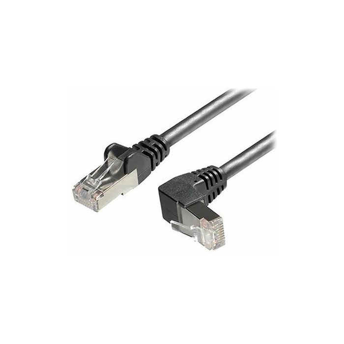 Transmedia Cat6A SFTP Patch Cable, RJ45 plug angled up, 5m