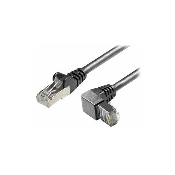 Transmedia Cat6A SFTP Patch Cable, RJ45 plug angled down, 0,5 m