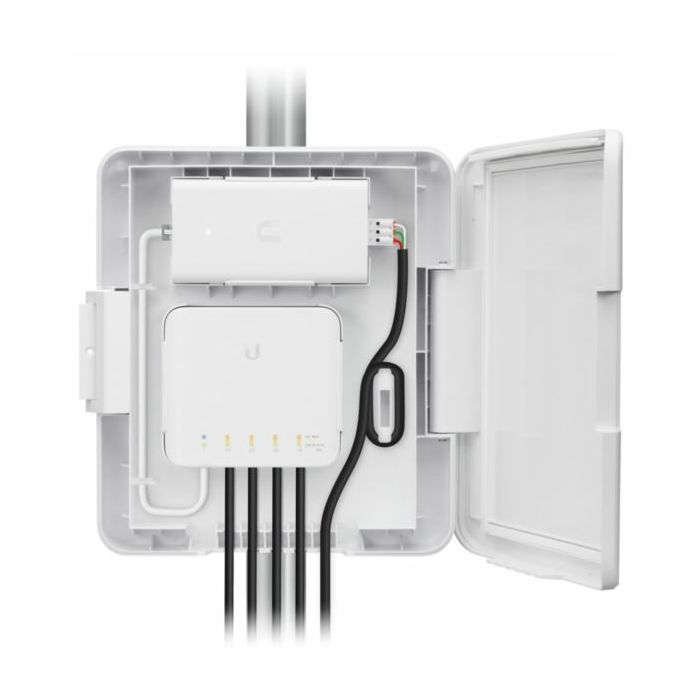Ubiquiti Networks outdoor weatherproof enclosure designed for use with the UniFi Switch Flex