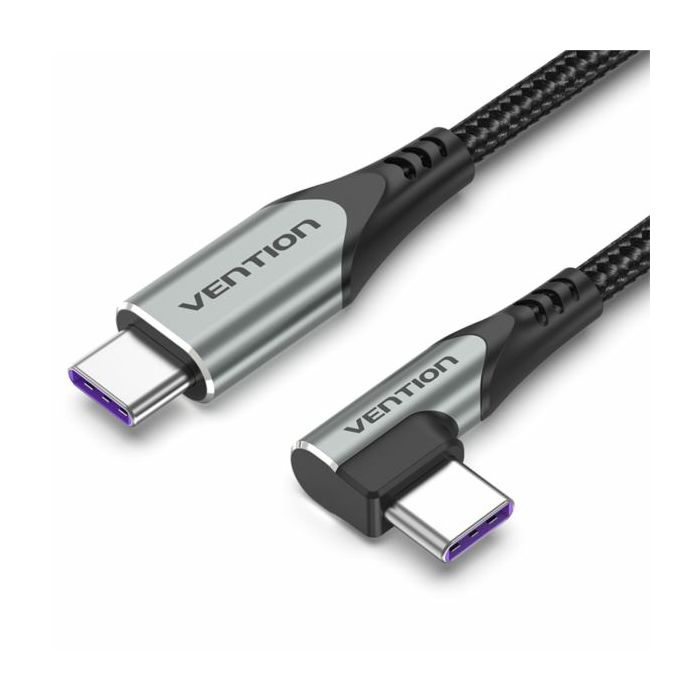 Vention USB 2.0 C Male Right Angle to C Male 5A Cable 1M Gray