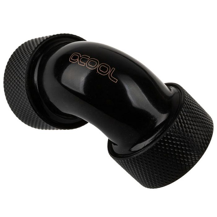Alphacool HT Adapter 90 Grad 16mm AD auf 16mm AD Hardtube - gerändelt, black 17298