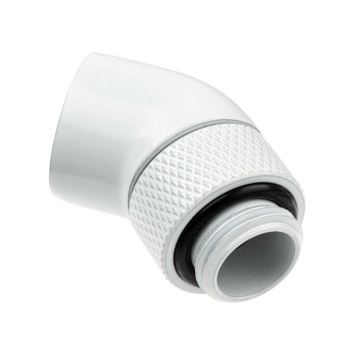 Alphacool Eiszapfen Winkeladapter 45 Grad drehbar G1/4 AG auf G1/4 IG - white 17487