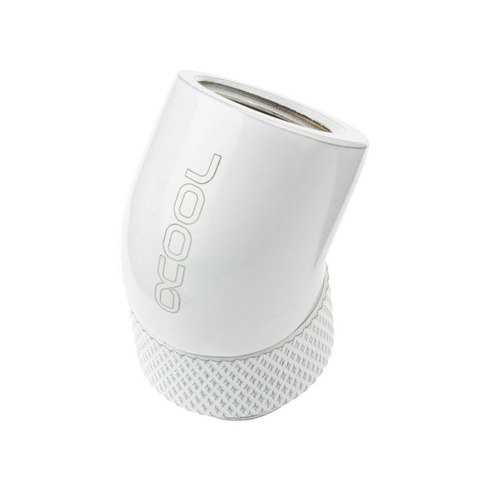 Alphacool Eiszapfen Winkeladapter 45 Grad drehbar G1/4 AG auf G1/4 IG - white 17487