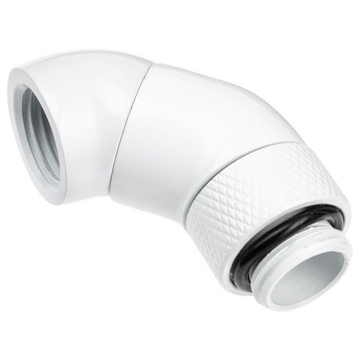 Alphacool Eiszapfen Winkeladapter, 45 Grad, doppelt, drehbar, G1/4 AG auf G1/4 IG - white 17628