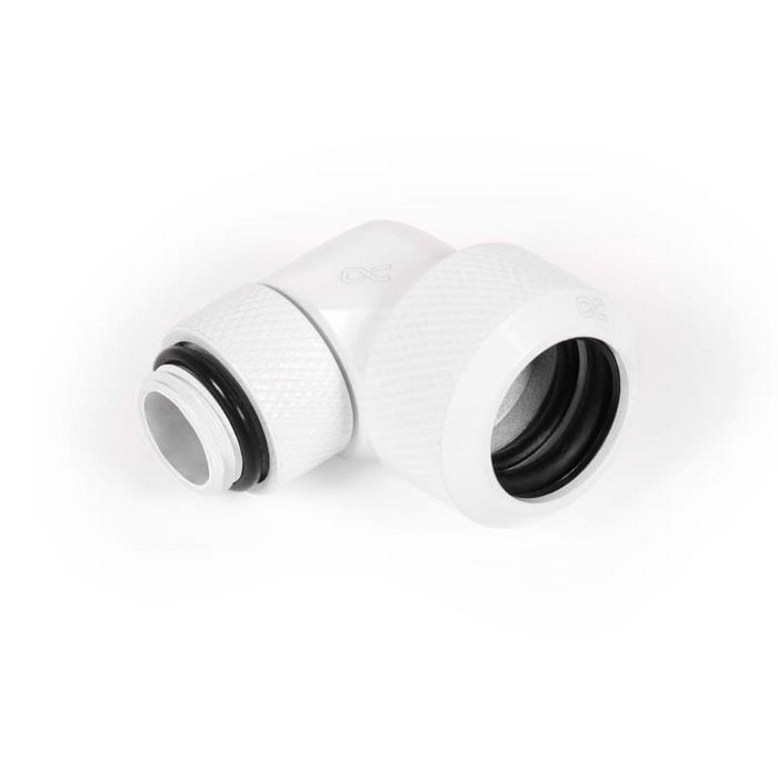 Alphacool Eiszapfen Anschluss 90 Grad G1/4 Zoll AG auf 13mm AD Hardtube - drehbar, - white-17620