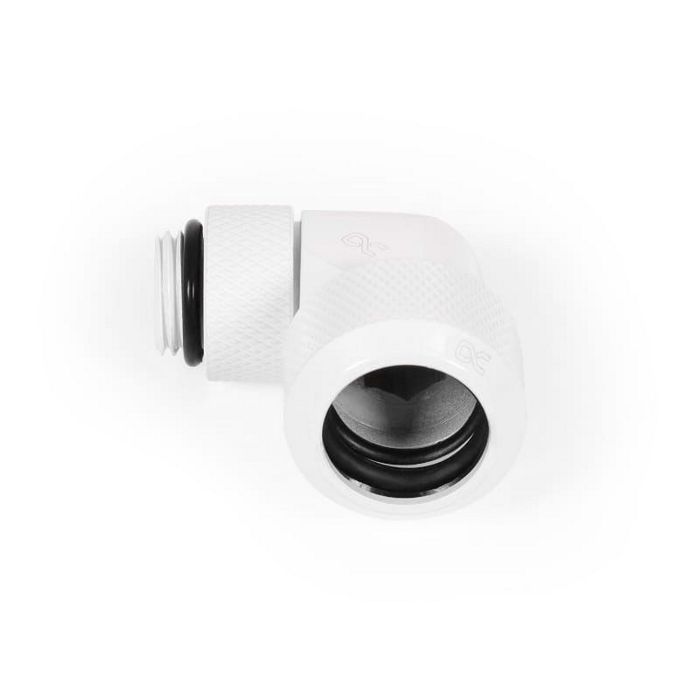 Alphacool Eiszapfen Anschluss 90 Grad G1/4 Zoll AG auf 13mm AD Hardtube - drehbar, - white-17620