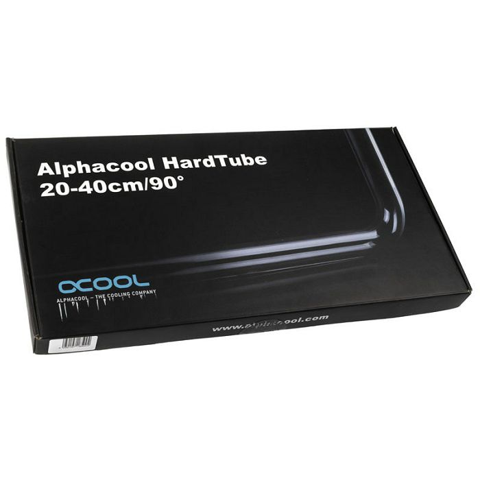 Alphacool HardTube 16/11mm Borosilikatglas 90 Grad Winkel 20/40cm - klar 18500