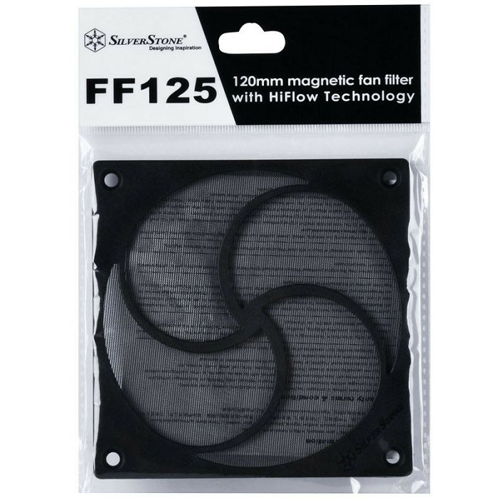 SilverStone SST-FF125B magnetischer Highflow Staubfilter, black - 120mm SST-FF125B