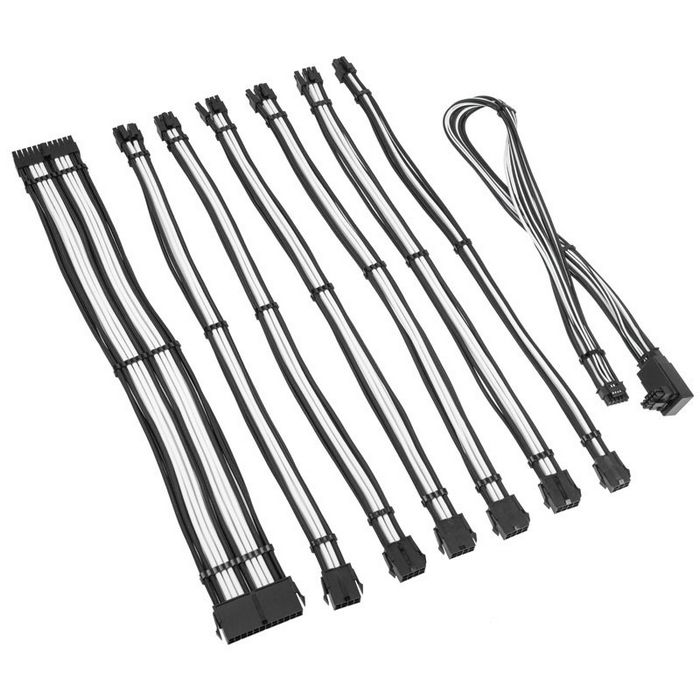 Kolink Core Pro Braided Cable Extension Kit 12V-2x6 Type 2 - Jet Black/Brilliant White-COREPRO-EK-12VT2-BWH