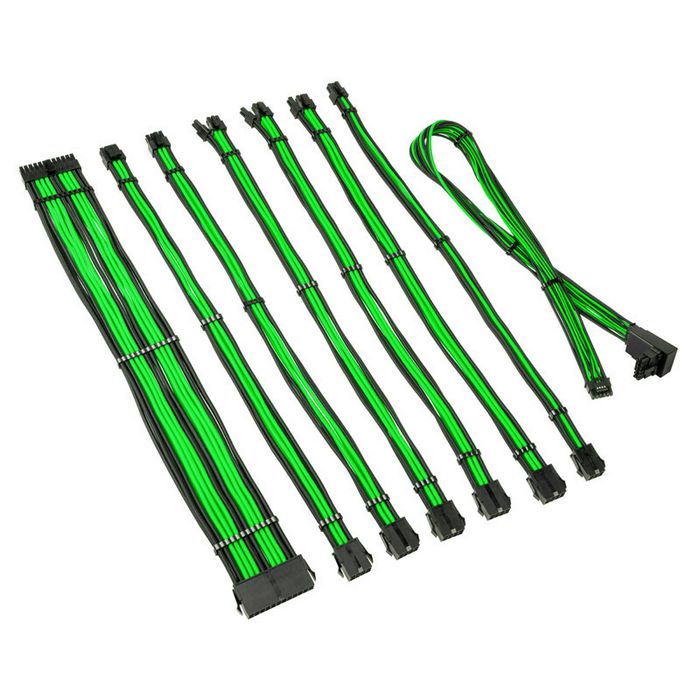 Kolink Core Pro Braided Cable Extension Kit 12V-2x6 Type 2 - Venom Green-COREPRO-EK-12VT2-GRN