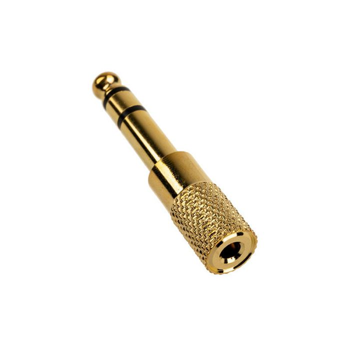 InLine Audio Adapter, 6,3mm Klinke Stecker an 3,5mm Buchse (Stereo) - gold 99305P