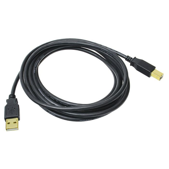 InLine USB 2.0 Kabel, A auf B, vergoldet, black - 10m 34550S