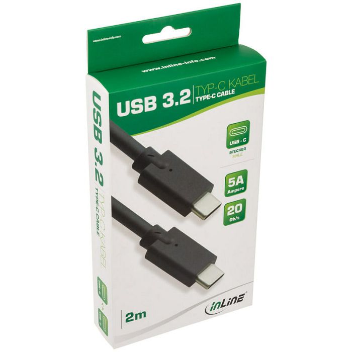 InLine USB 3.2 Gen.2 Kabel, USB Typ-C Stecker/Stecker, black - 2m 35702A