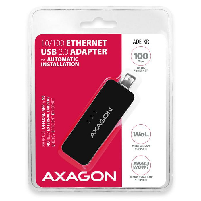 AXAGON ADE-XR Fast Ethernet 10/100 Adapter - USB 2.0 Typ A ADE-XR