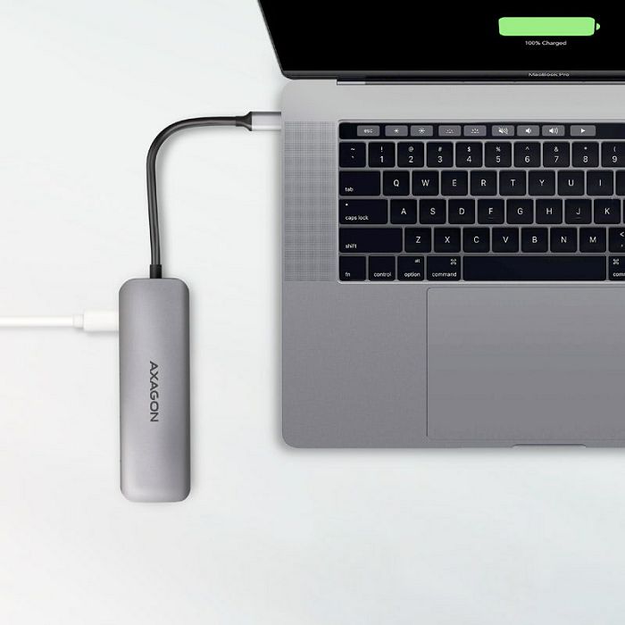 AXAGON HMC-5 USB-C-Hub, 2x USB-A, HDMI, 2x USB-C 3.2 Gen 1, 1x SD, 1x microSD, silber HMC-5
