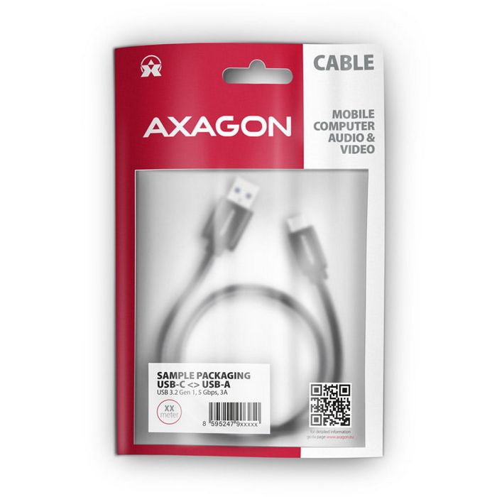 AXAGON BUCM3-AM10AB Kabel USB-C auf USB-A 3.2 Gen 1, black - 1m BUCM3-AM10AB