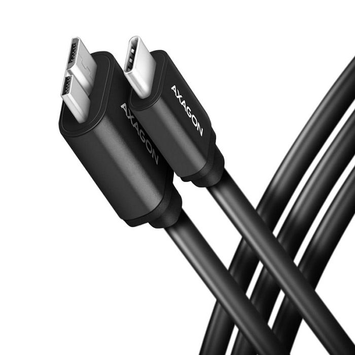 AXAGON BUMM3-CM10AB Kabel Micro-B USB auf USB-C 3.2 Gen 1, black - 1m BUMM3-CM10AB