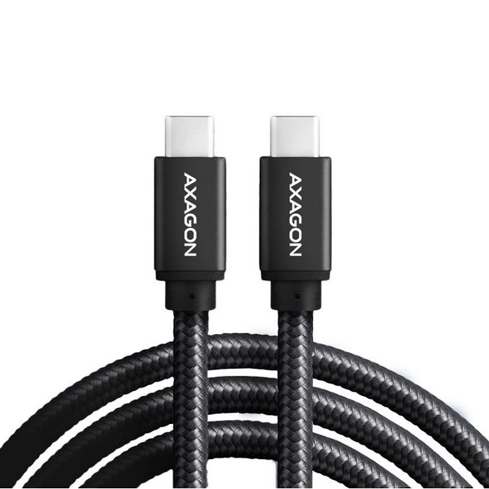 AXAGON BUCM2-CM15AB Ladekabel USB-C zu USB-C 2.0, 1,5 m, PD 240 W 5 A, ALU - black BUCM2-CM15AB