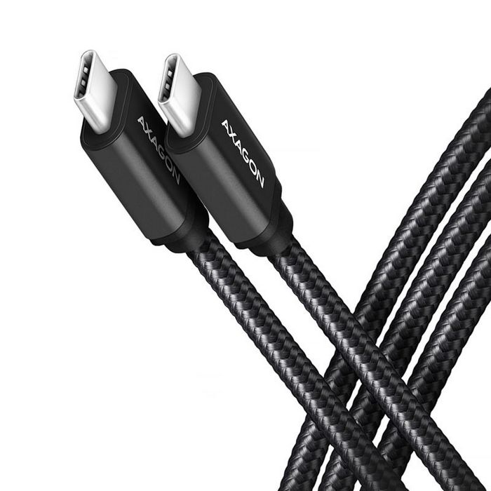 AXAGON BUCM2-CM20AB Ladekabel USB-C zu USB-C 2.0, 2 m, PD 240 W 5 A, ALU - black BUCM2-CM20AB