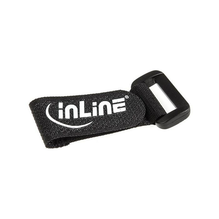 InLine Klettschlaufen 20x100mm, 10er - black 59945E