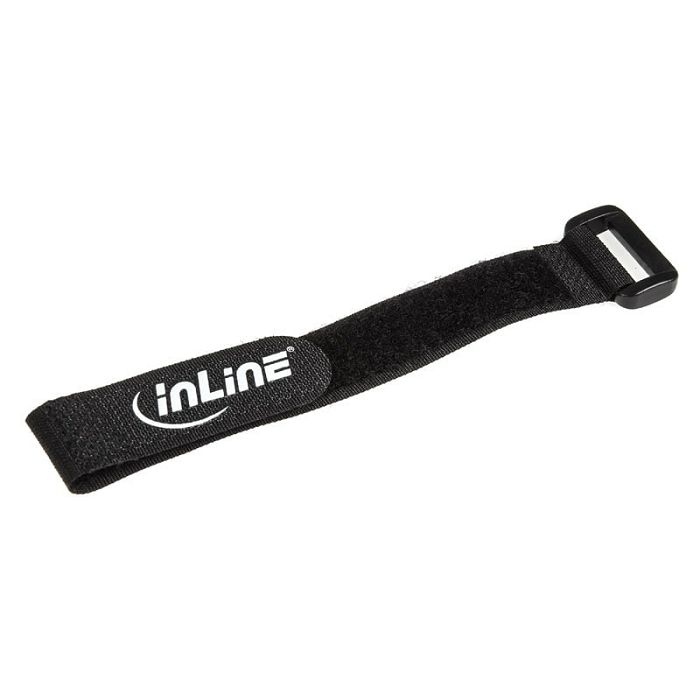 InLine Klettschlaufen 20x200mm, 10er - black 59945F