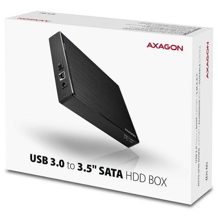 AXAGON EE35-XA3 external 3.5" case, USB 3.0, SATA II, aluminum - black EE35-XA3