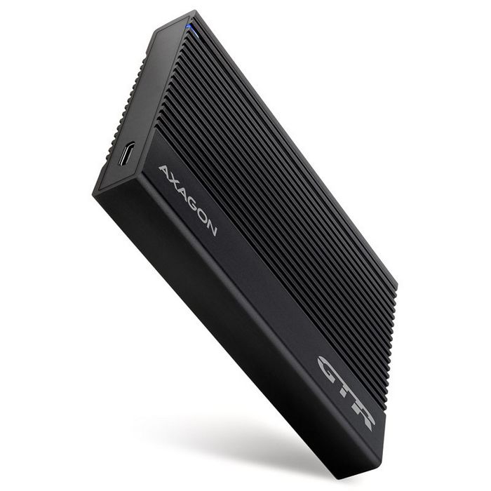 AXAGON EE25-GTR USB-C 3.2 Gen 2 - SATA 6G, 2.5" externes Festplattengehäuse, geriffelt - black EE25-GTR
