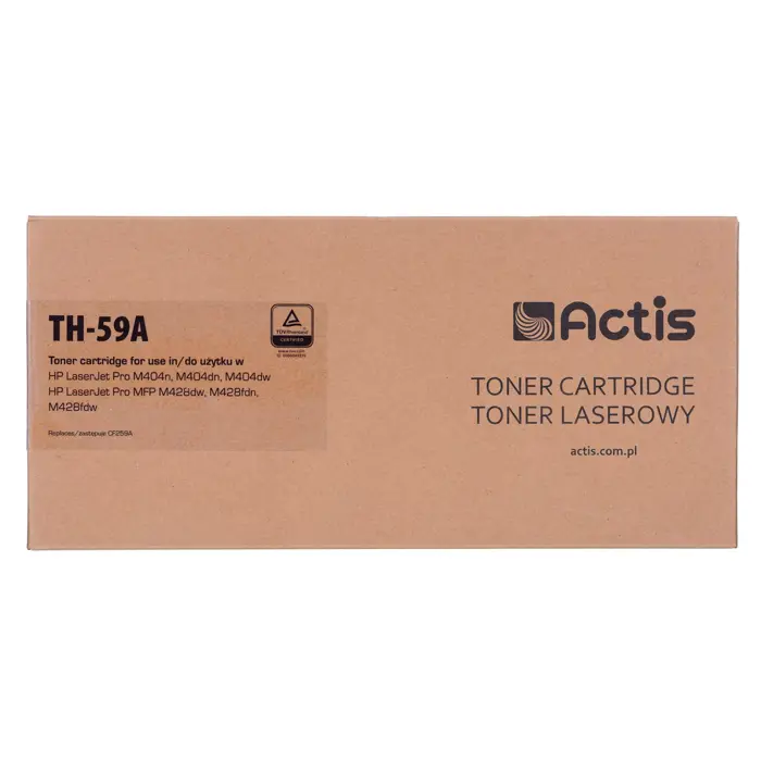 Actis TH-59A Toner Cartridge (replacement for HP CF259A; Supreme; 3000 pages; black). With a chip. We recommend disabling the printer software update, the new update may cause problems with the toner