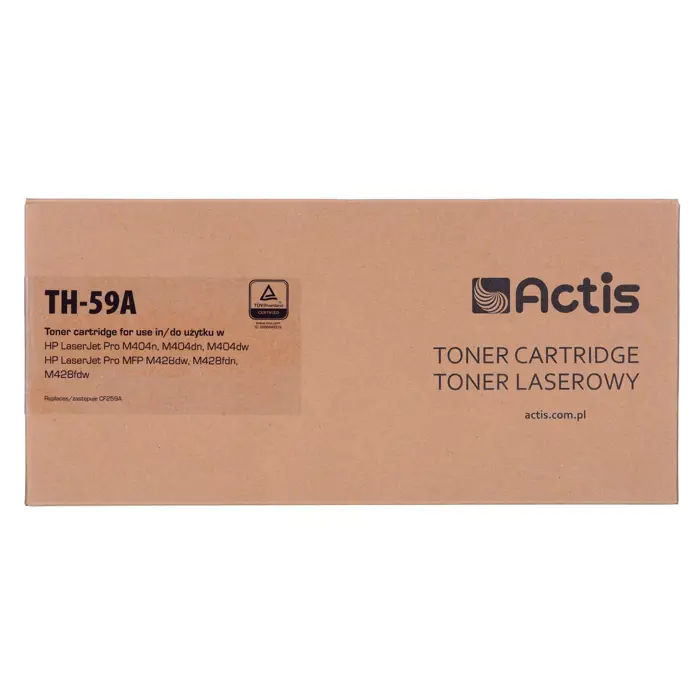 Actis TH-59A Toner Cartridge (replacement for HP CF259A; Supreme; 3000 pages; black). With a chip. We recommend disabling the printer software update, the new update may cause problems with the toner