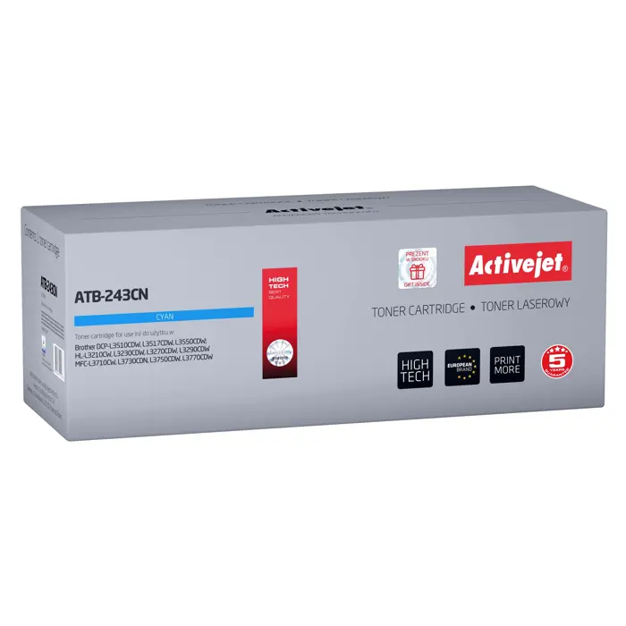 Activejet ATB-243CN toner (replacement for Brother TN-243C; Supreme; 1000 pages; cyan)