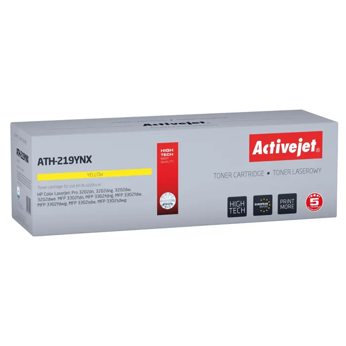 Activejet ATH-219YNX Toner for HP printer, replacement HP 219X W2192X; Supreme; 2500 pages; yellow, with chip