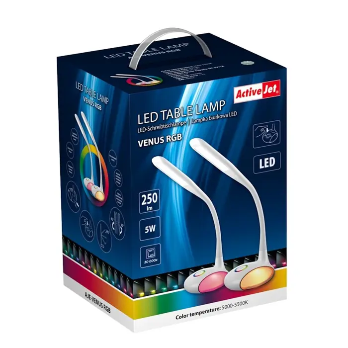 Activejet LED desk lamp VENUS with RGB base