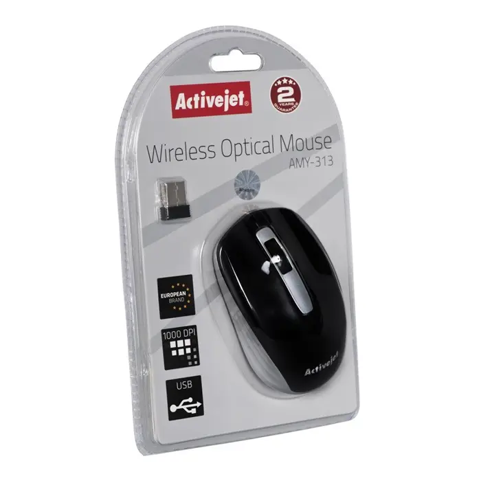 Activejet mouse AMY-313 wireless computer mouse (optical; 1200 DPI; black)