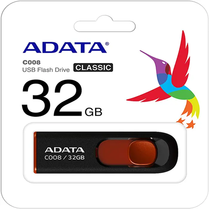 ADATA C008, 32GB, USB2.0, crno-crveni
