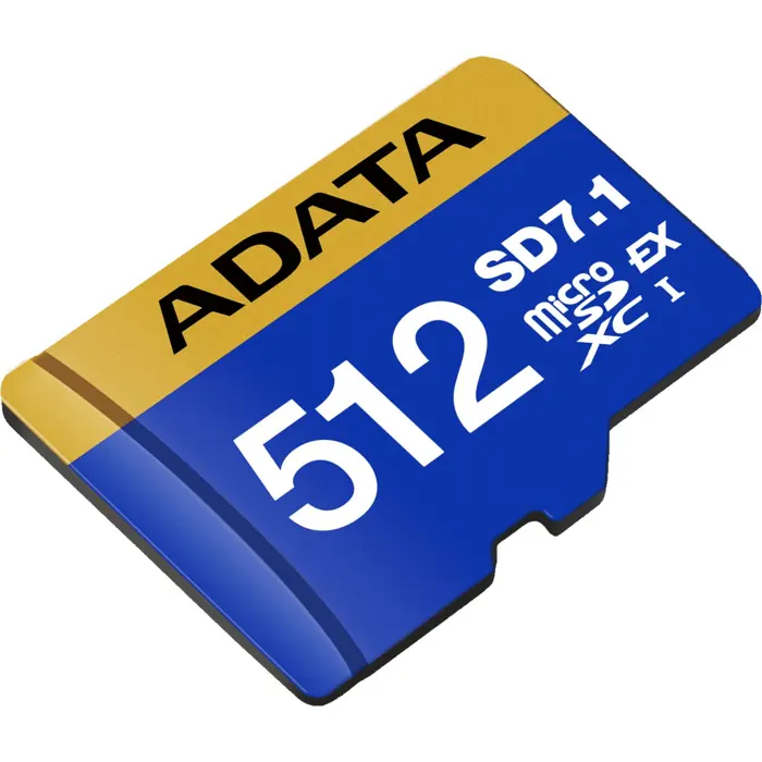 ADATA Premier Extreme microSDXC 512 GB, memory card (blue/yellow, SD Express, UHS-I U3, Class 10, V30)