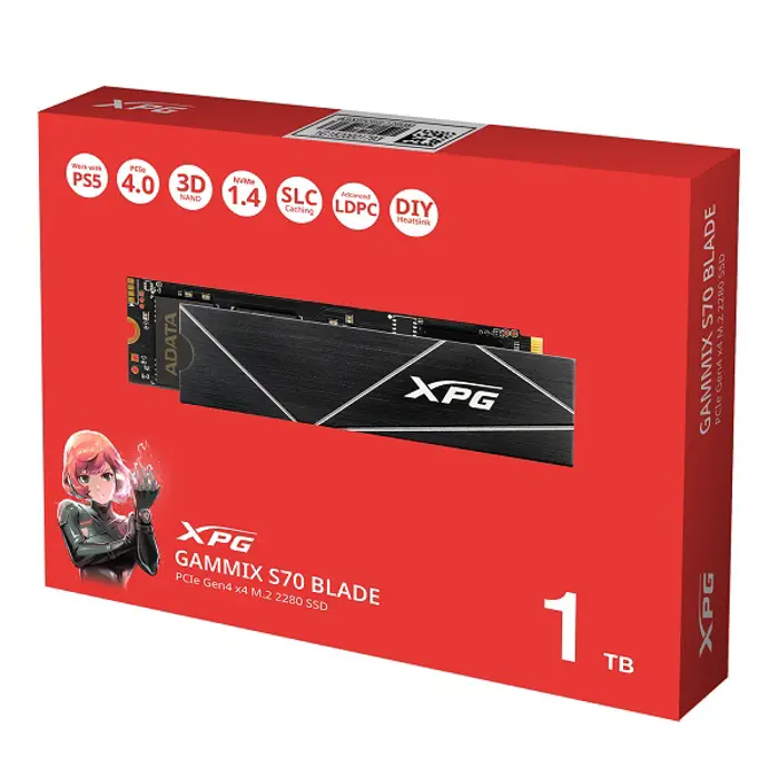 ADATA SSD Gammix S70 Blade, R7400/W5500,1TB, NVMe