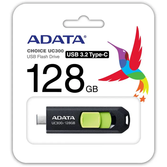 ADATA UC300 128 GB, USB stick (black/green, USB-C 3.2 Gen 1)