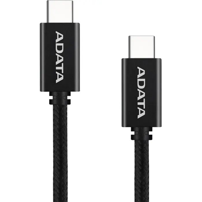 ADATA USB 2.0 cable, USB-C male > USB-C male (black, 1 meter, PD 3.0, QC 3.0, charging with up to 100 watts)