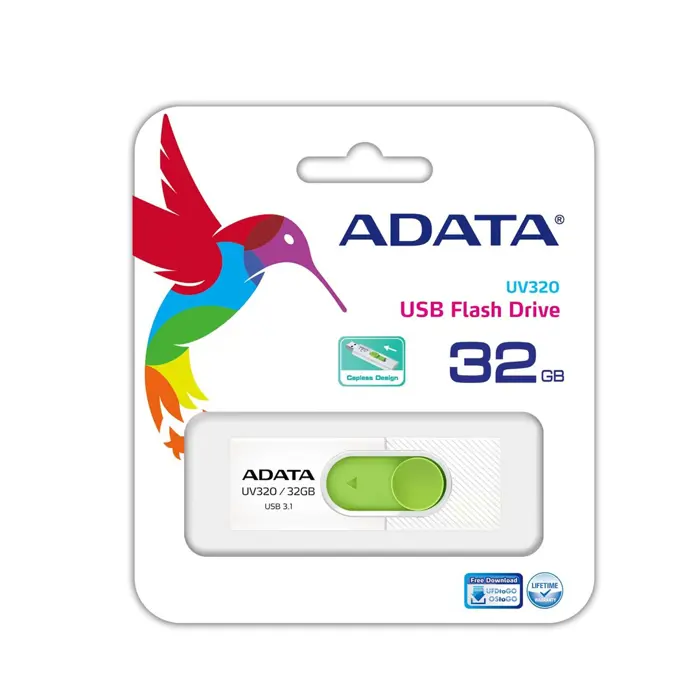 ADATA UV320 USB flash drive 32 GB USB Type-A 3.2 Gen 1 (3.1 Gen 1) Green, White