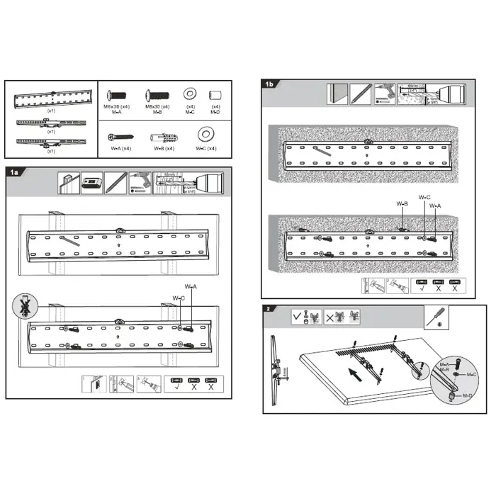 Adjustable Wall TV Bracket 37-85"